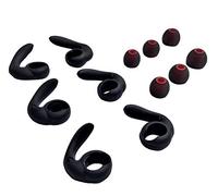 Replacement Earbuds Tips Soft Silicone Sport Grips Earphones Stabilizer Fins Wing Earhook for in-Ear and Ear Canal Earbuds (3Black-LMS)