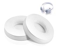 Replacement Earpads for Beats Solo 2 & Solo 3 Memory Foam Ear Pads Ear Cushions Cover with Soft Protein Leather for Wireless Headphones, Enhanced Comfort and Durability, 1 Pair (White)