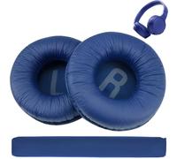 Replacement Earpads for JBL Headphones, 1 Pair Ear Pads and 1 Replacement Headband for JBL Tune600 T500BT T450 T450BT JR300BT with Memory Foam, 70mm (Blue)