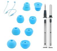 Replacement Eartips Compatible with Beats Flex, 4 Pairs Replacement Earbuds Silicone Ear Tips for Beats Flex Wireless Earbuds Eargels Set with Cleaning Kit - Blue