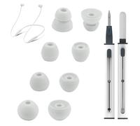 Replacement Eartips Compatible with Beats Flex, 4 Pairs Replacement Earbuds Silicone Ear Tips for Beats Flex Wireless Earbuds Eargels Set with Cleaning Kit - Gray
