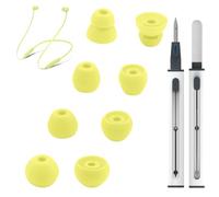 Replacement Eartips Compatible with Beats Flex, 4 Pairs Replacement Earbuds Silicone Ear Tips for Beats Flex Wireless Earbuds Eargels Set with Cleaning Kit - Yuzu Yellow