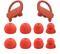 Replacement Eartips Compatible with Powerbeats Pro, Replacement Earbuds Silicone Ear Tips Eargels Set - Small, Medium, Large and Double Flange (4 Pairs)(Red)