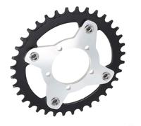 Replacement Electric Bike Chainring 104BCD Aluminium Alloy Sprocket 32T 34T 36T 38T with Adapter for Bafang Drive Motor, Ebike Parts(36T Black)