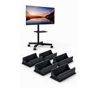 Replacement End Cap Plug for TV Stand on Wheels - 49.8 x 24.6 mm Universal Insert for Rolling TV Cart Base - Snap-Fit, Sturdy Plastic (5 Pack) (5)