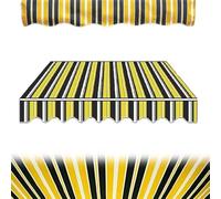 Replacement Fabric Canopy Cover for Manual Retractable ning 200-500cm, Stripe Pattern, 1.10x6.5ft/3x2m, Easy to Inll Outdoor Sune for Patio