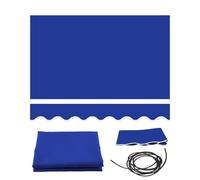 Replacement Fabric for 2-7m Retractable Manual Sunshade Awning UV-Resistant Canopy Fabric with Valance Indigo Color (W600 x L400cm)