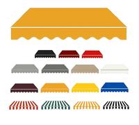 Replacement Fabric for Manual Awning with Valance Waterproof Canopy Cover Retractable Awning Material Patio Awning Replacement Cover Garden Use Orange 360x300cm