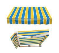Replacement Fabric for Retractable Patio Awning Outdoor Sun Shade Canopy Striped Canvas Cover (E 12x10ft/360x300cm) - Weather-Resistant Easy to Install