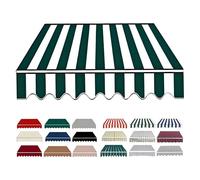 Replacement Fabric for Retractable Patio Awnings 6.5-20ft Waterproof Outdoor Canvas for Deck Yard & Balcony Green & White 280g/m² UV Resistant Durable Sunshade