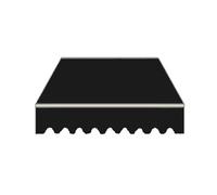 Replacement Fabric for Retractable Patio ning 400x300cm (Black) - Solid Color ning Material with Valance for 200-485cm nings, Outdoor Canopy Fabric