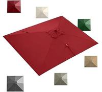 Replacement Fabric for Square Umbrella 3x3.0m 3.0x4m 8 Ribs Cantilever Garden Canopy Waterproof UV50(Burgundy,) 4x3.0m (13x10ft))