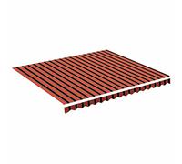 Replacement Fabric for Sunshade Outdoor Awning Garden Umbrella Sunshade Material 4x3.5m Orange & Brown Weather-Resistant Canopy Cover