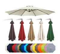 Replacement Fabric Garden Parasol Canopy Cover, 2m/2.30m/2.7m/3.0m Umbrella Replacement Cloth, Replacement Parasol Cloth For 6/8 Arms Cantilever Parasol Umbrella Replacement Canopy(Beige,6ribs:2m/6.5f