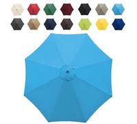 Replacement Fabric Garden Parasol Canopy Cover For 200cm/270cm/300cm +6 Arms/8 Arms Parasol, Premium Quality Patio Umbrella Replacement(Color:Lake blue,Size:6 ribs-2m(6.5ft))