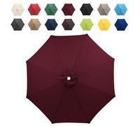Replacement Fabric Garden Parasol Canopy Cover For 200cm/270cm/300cm +6 Arms/8 Arms Parasol, Premium Quality Patio Umbrella Replacement(Color:Burgundy,Size:6 ribs-2m(6.5ft))