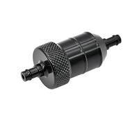 Replacement Filter 8mm CNC Aluminum Alloy Motorcycle Gas Fuel Gasoline Oil Filter Accessories For ATV Enduro Dirt Pit Bike MX Motocross(Black- Silver)