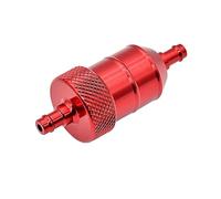 Replacement Filter 8mm CNC Aluminum Alloy Motorcycle Gas Fuel Gasoline Oil Filter Accessories For ATV Enduro Dirt Pit Bike MX Motocross(Black- Silver)