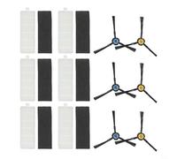 Replacement Filter and Side Brush Kits for Silvercrest SSRA Robot Vacuum Cleaner Include 6 Filters and 6 Brushes for Dust Capture and Deep Carpet Cleaning