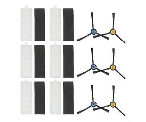 Replacement Filter and Side Brush Kits for Silvercrest SSRA Robot Vacuum Cleaner Include 6 Filters and 6 Brushes for Dust Capture and Deep Carpet Cleaning