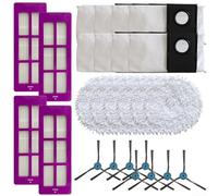 Replacement Filter| Mop Cloths| Dust Bags and Side Brush Kit Compatible with For Eureka J15 Pro and For Ultra Robot Vacuum| Premium Nylon and Microfiber Accessories(B)