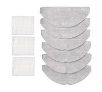 Replacement Filter Paper and Mop Pad Accessory Set for Lubluelu For L20/For For Honiture V8 Pro Robotic Vacuum Cleaner Parts, 3 Filters and 6 Microfiber Mop Pads for Maintenance