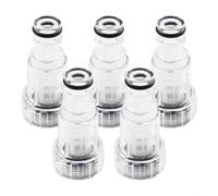 Replacement Filter Set of 5 for Pressure Washer Water Inlet Clear Plastic, Designed to Safeguard Equipment