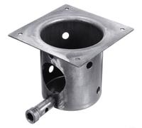 Replacement Fire Pot for Traeger Pellet Grills, 127x127mm Stretched Iron Combustion Box with Anti-Rust Coating, Burning Chamber for BBQ Grill Parts Repair and Maintenance, Silver Finish(A)