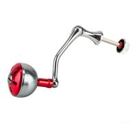 Replacement Fishing Reel Handle with All Metal Build and Revolving Ball Knob Offering Stable Operation and Compatibility with Various Reels (Large Size Red)