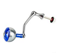 Replacement Fishing Reel Handle with All Metal Build and Revolving Ball Knob Offering Stable Operation and Compatibility with Various Reels (Large Size Blue)