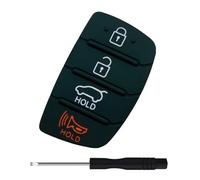 Replacement Flip Folding Smart Keyless Entry Remote Control Key Fob Rubber Button Pad for 2013 2014 2015 2016 2017 2018 Hyundai Santa Fe Sport Sonata Car Key Fob Case Shell (4 Button-1pcs)