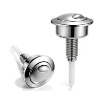 Replacement Flush Button CF1003CP for Twyford Optima49 Cistern - Dual Flow Push Button Toilet Flush Mechanism, Round Head Silver Toilet Flush Valve Actuator
