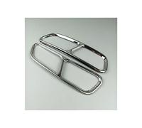 Replacement for A-udi A6 C7 2016 2017 2018 Car Exhaust Tail Pipes Decoration Frame Stainless Steel Tail Throat Pipe Modified Cover Trim Muffler Tip (Color : BLACK)(Silver.)