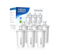 Replacement for Brita Pitchers & Dispensers, NSF, TÜV SÜD Certified Pitcher Water Filter, 1 Year Filter Supply, Compatible with Brita Classic OB03, Mavea 107007, and More, by AQUA CREST (6 Packs)