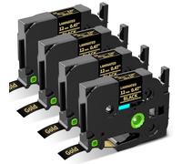 Replacement for Brother P Touch Label Tape Gold on Black TZe-334 TZe334