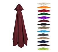 Replacement for Garden Umbrella, Suitable for 2/2.3/2.5/2.7/3/3.5m Market Umbrella, Waterproof & UV30+ Protection, Wine Red, Fits 6 or 8 Ribs (6.5FT)