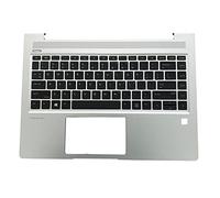 Replacement for HP ProBook 445 445R 440 G6 Laptop Upper Case Palmrest Keyboard Assembly Part L44589-001 Top Cover,Silver,14 inch