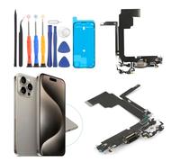 Replacement for iPhone 15 Pro MAX Charging Port Dock Connector for iPhone 15 Pro MAX Charging Port Replacement USB Charger Board Flex Cable Assembly Accessories with Repair Tools