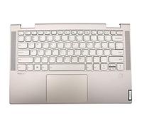 Replacement for Lenovo Yoga C740-14 C740-14IML Laptop Upper Case Palmrest Keyboard Touchpad Assembly Part 5CB0U43990 Top Cover Sliver