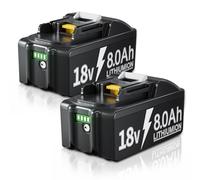 Replacement for Makita 18v Batteries: 2x 8.0Ah Li-Ion Battery Compatible with BL1830 BL1850B BL1850 BL1830B BL1815 BL1835 BL1845 BL1840B BL1840 194205-3 LXT-400 Tool Batteries With LED Indicator