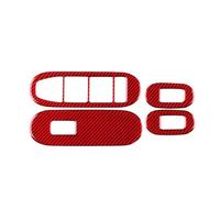 Replacement for MINI J05 for Aceman 2024 2025 Car Door Window Switch Lift Button Frame Panel Sticker Interior Trim Soft Carbon Fiber Cover Trim Car Interior Red Carbon(Red Carbon)
