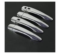 Replacement for Nissan for Sentra 2014 2015 2016 2017 2018 2019 Carbon Fiber Chrome Look Door Handle Cover Catch Cap Trim Molding Accessories Car Outer Door Handle (Size : Silver 2 b