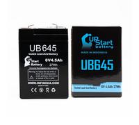 Replacement for Omnibot 2000 Battery - Compatible UB645 Universal Sealed Lead Acid Battery (6V 4.5Ah 4500mAh F1 Terminal AGM SLA) - Includes TWO F1 to F2 Terminal Adapters