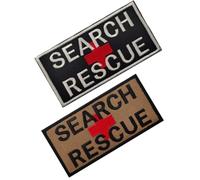 Replacement for Rare Norse Viking Raven Runes Odin God of War Embroidered Patches Tactical Morale Applique Fastener Hook & Loop Emblem 2 Pieces (Search Rescue Mud Black)