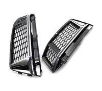 Replacement for S4 2016-2018/A4 B9 S-LINE Honeycomb Hex Fog Lamps Shad 1 Pair Car Front Bumper Fog Light Hood Grille Grill Cover(Chrome Silver)(Chrome Silver)