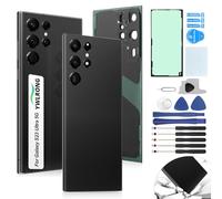 Replacement for Samsung Galaxy S23 Ultra Back Glass Replacement for Samsung S23 Ultra 5G 2023 Rear Glass Replacement SM-S908 Battery Cover Housing Door Accessories Parts with Repair Tools (black)