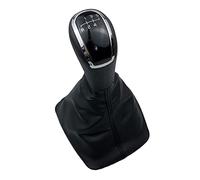 Replacement for Skoda for Octavia A5 A6 Car Gear Shift Knob Lever Pen Handle Gaiter Boot Cover Case 2004 2005 2006 2007 2008 2009 2010 2011 2012 (Color : 6 Speed Silver Knob)(6 Speed Black)