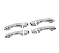 Replacement for Skoda for Superb 2009 2010 2011 2012 2013 Black Chrome Car Door Handle Cover Trim Sticker Styling Accessories Car Outer Door Handle (Size : Silver 2 Buttons)(Silver 0