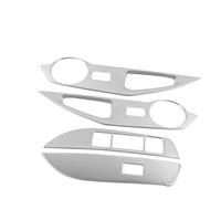 Replacement for Toyota For Corolla For Cross XG10 2021 2022 2023 2024 2025 For Hybrid Car Window Glass Lift Switch Button Panel Cover Cover Trim Car Interior Carbon Fiber(Silver)