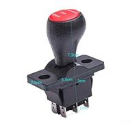 Replacement Forward Reverse Switch for 6V 12V Ride On Car Toys, Push Rod Control with 6 Connectors, Compatible with A/B/C/D Gear Models, Red Black(D)